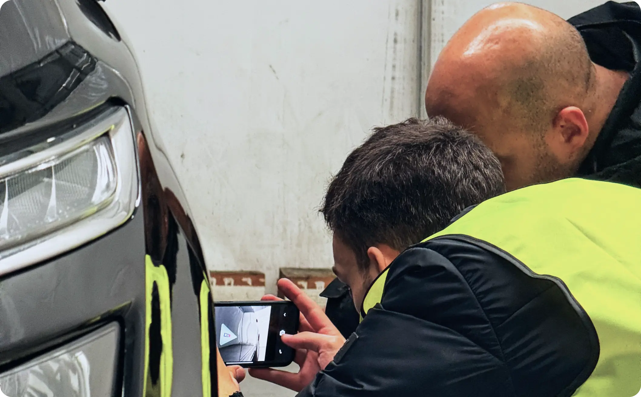 man taking picture of a car door - weR1 automotive